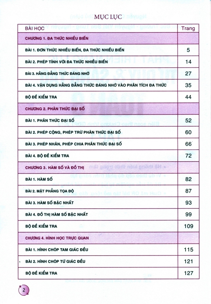 PHÁT TRIỂN NĂNG LỰC TƯ DUY VÀ SÁNG TẠO TOÁN LỚP 8 - TẬP 1 (Biên soạn theo chương trình GDPT 2018)